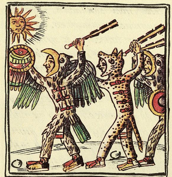 Aztec warriors brandishing clubs with obsidian blades  Wikimedia Commons: Field Museum